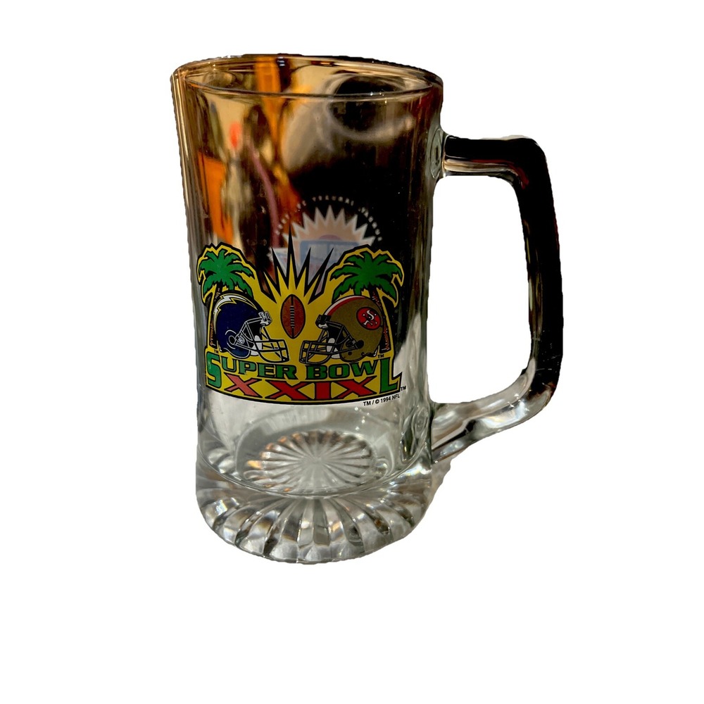Vintage 1995 NFL Super‎ Bowl XXIX San Francisco 49ers 1 Beer Glass Mugs.